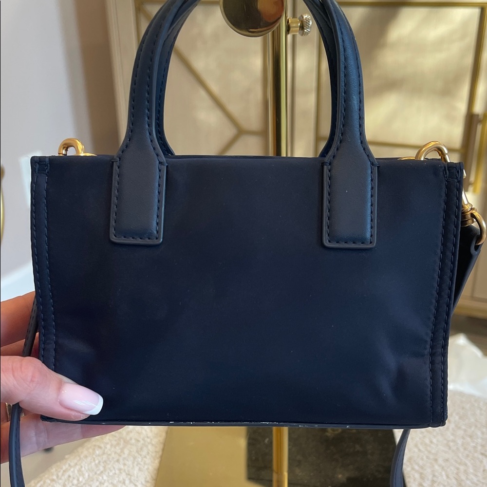 Tory Burch Navy Blue Mini Tote Bag with Crossbody Strap - Picture 4 of 6